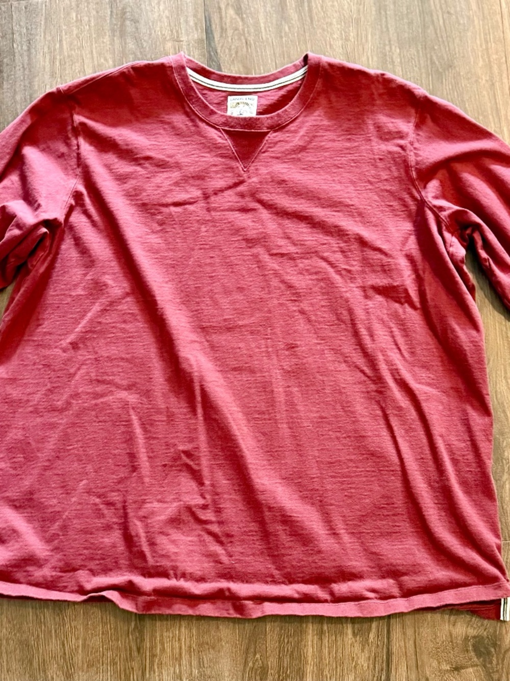 Lands' End Men's Big & Tall Long Sleeve T-Shirt - Burgundy - Size 3XL